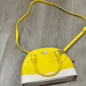 Coach Yellow and White Crossbody Bag